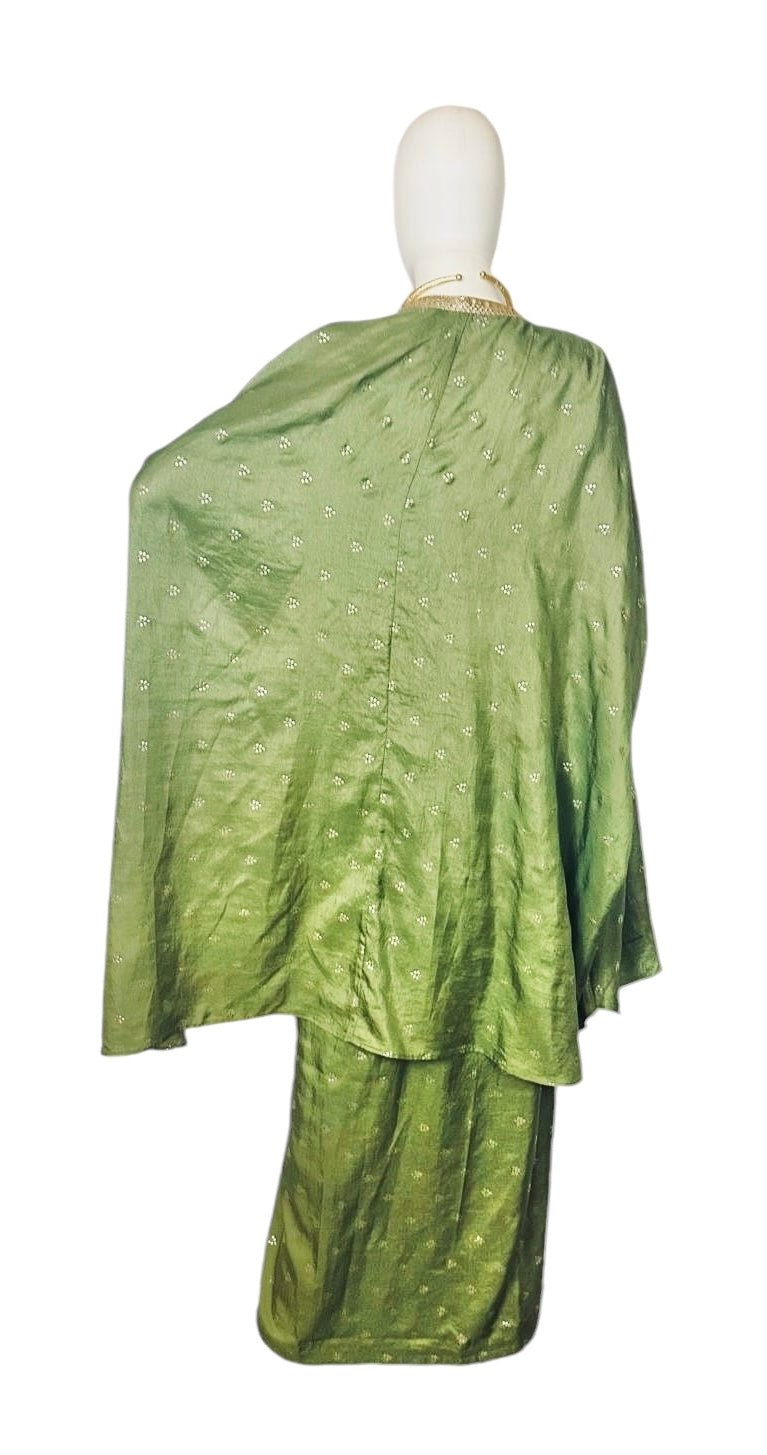 Mehndi green dhoti skirt set