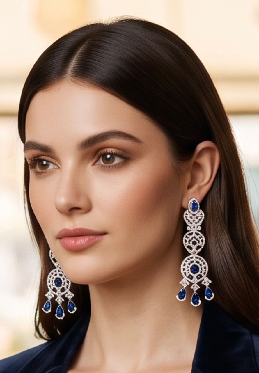 Blue ad earrings