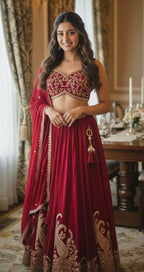 Red lehenga set
