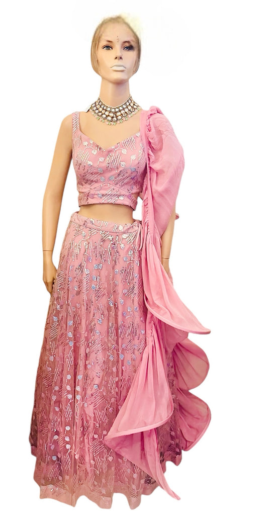 Mauve sequins lehenga