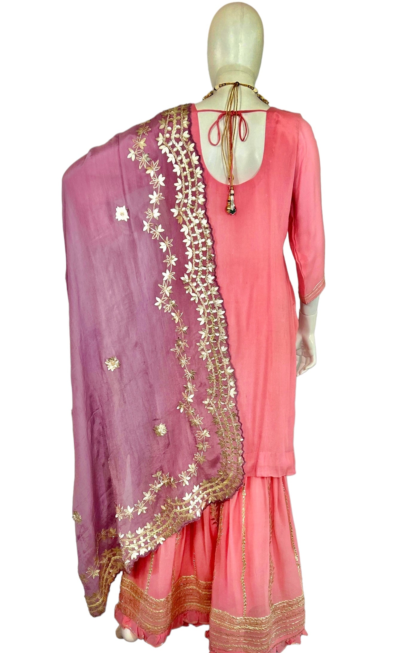 Pink georgette suit