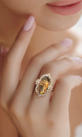 Brown stone ad ring