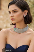 Pink n green beads ad choker set