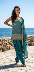 Green farshi salwaar suit