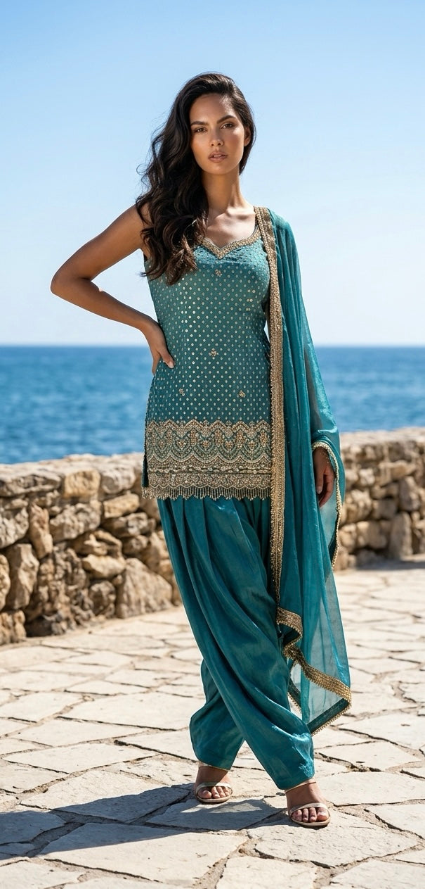 Green farshi salwaar suit