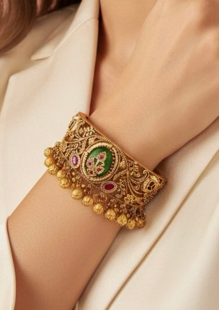 Emerald n Ruby stone kada