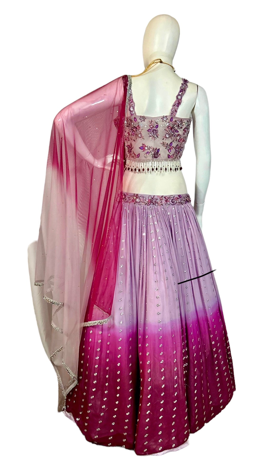 Mauve georgette lehenga