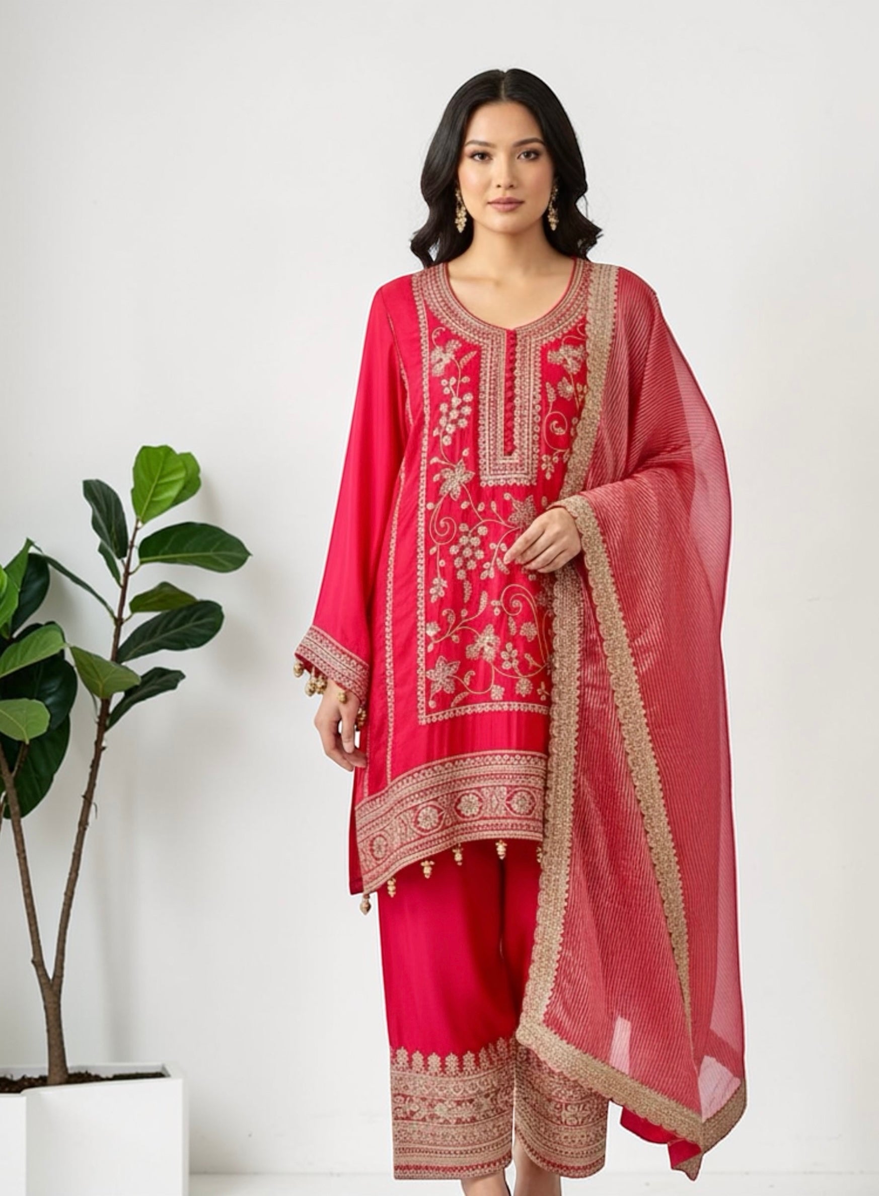Red Farshi salwaar suit