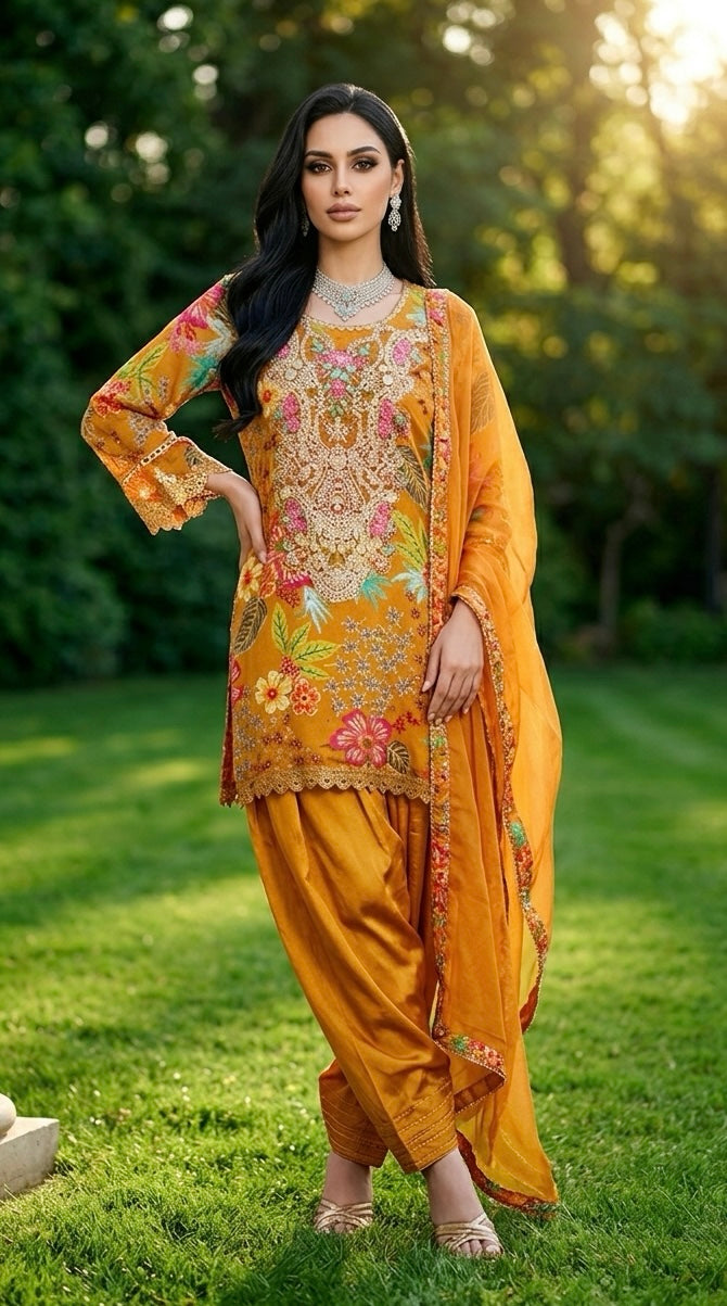 Mustard yellow salwaar suit