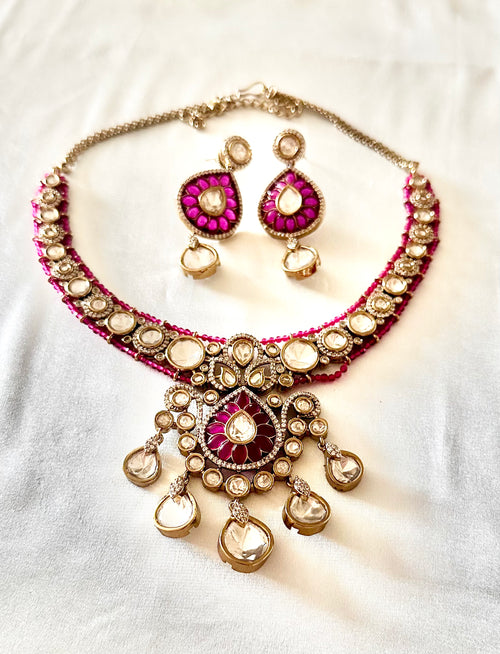 Fuchsia Polki set