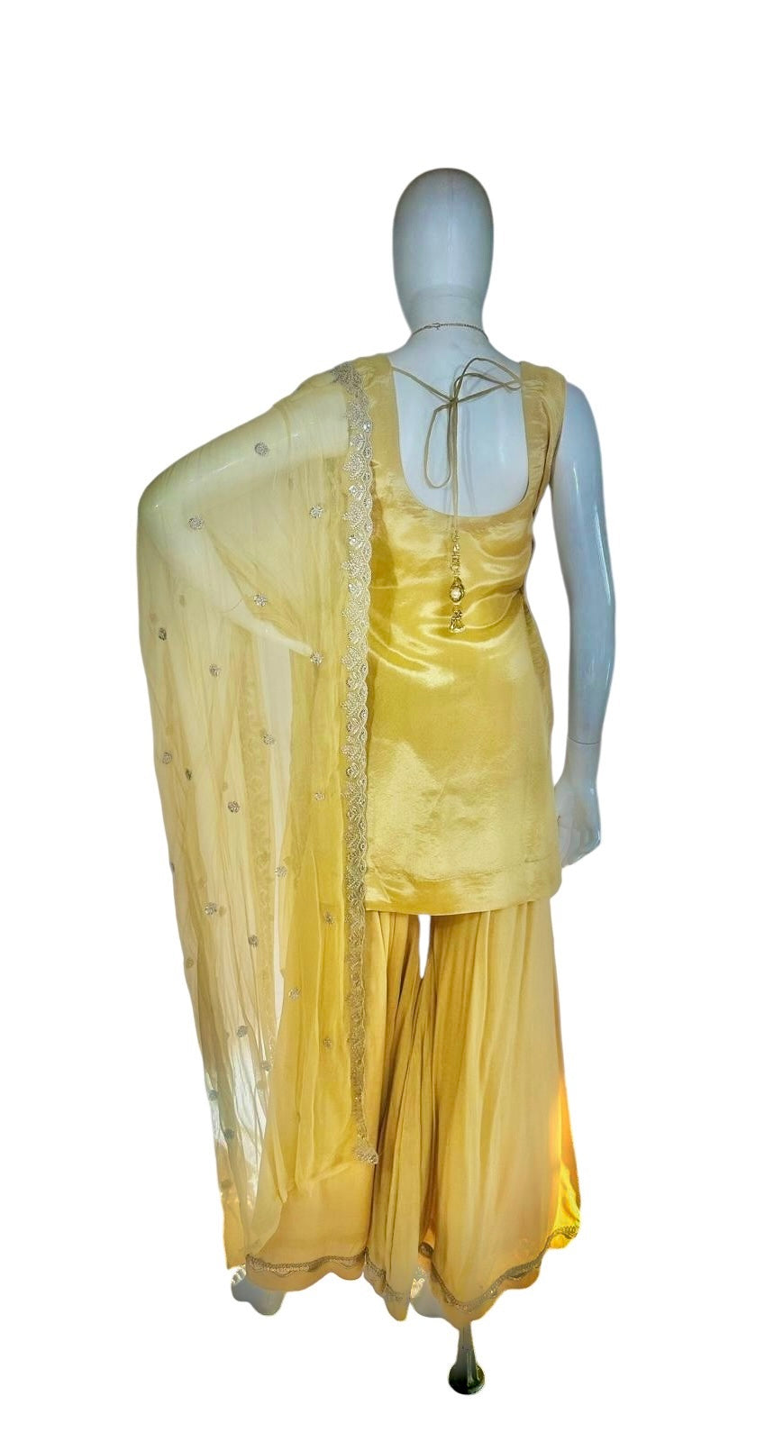 Beige/gold Sharara suit