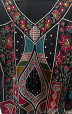 Black patchwork suit