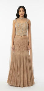 Beige corset style lehenga set