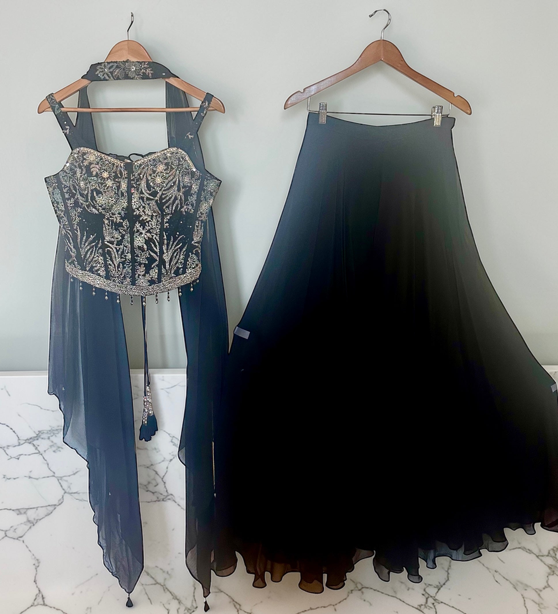 Black corset fusion set