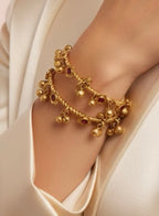 Ruby ghungroo bangles set