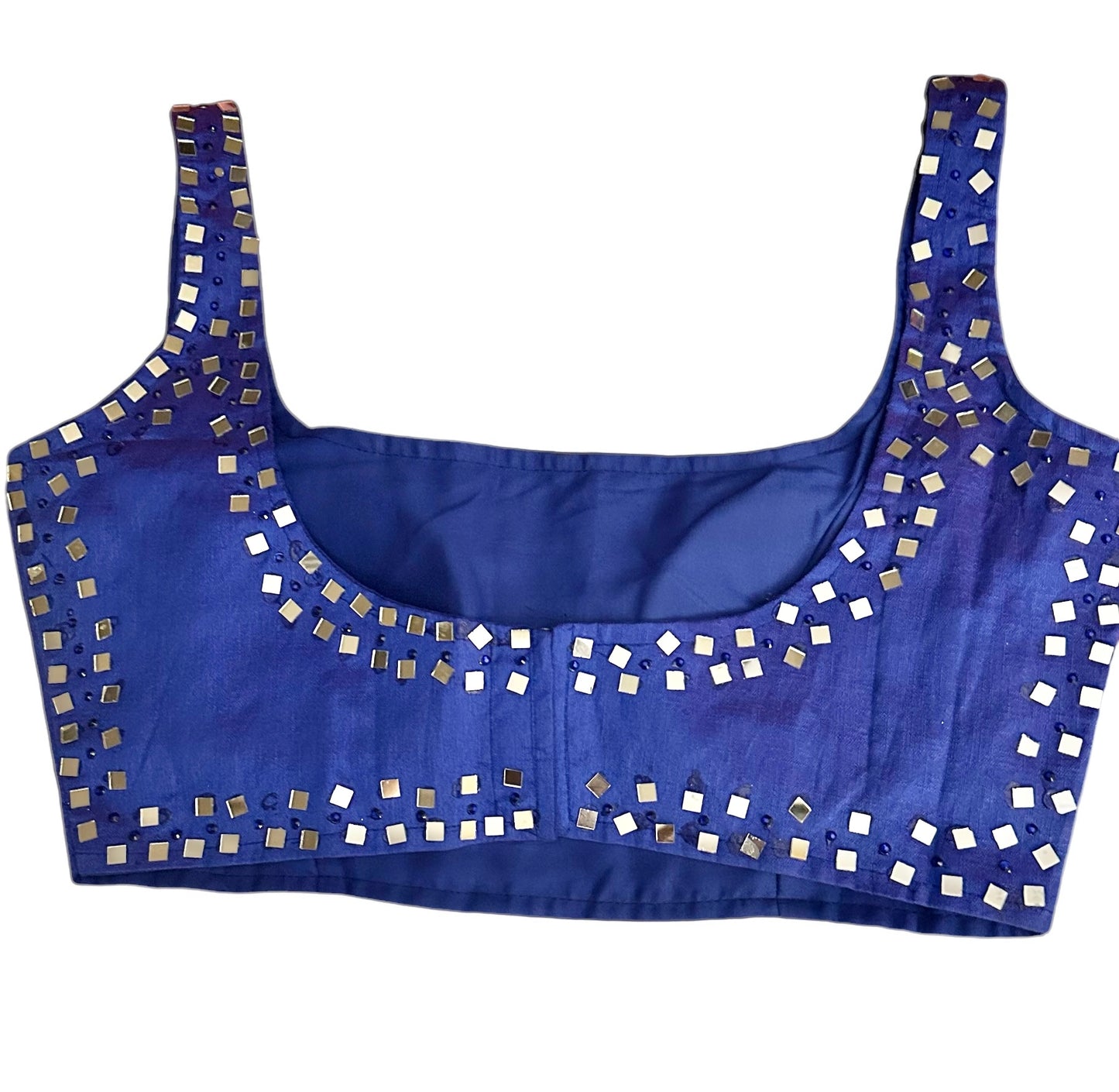 Royal blue mirror work blouse