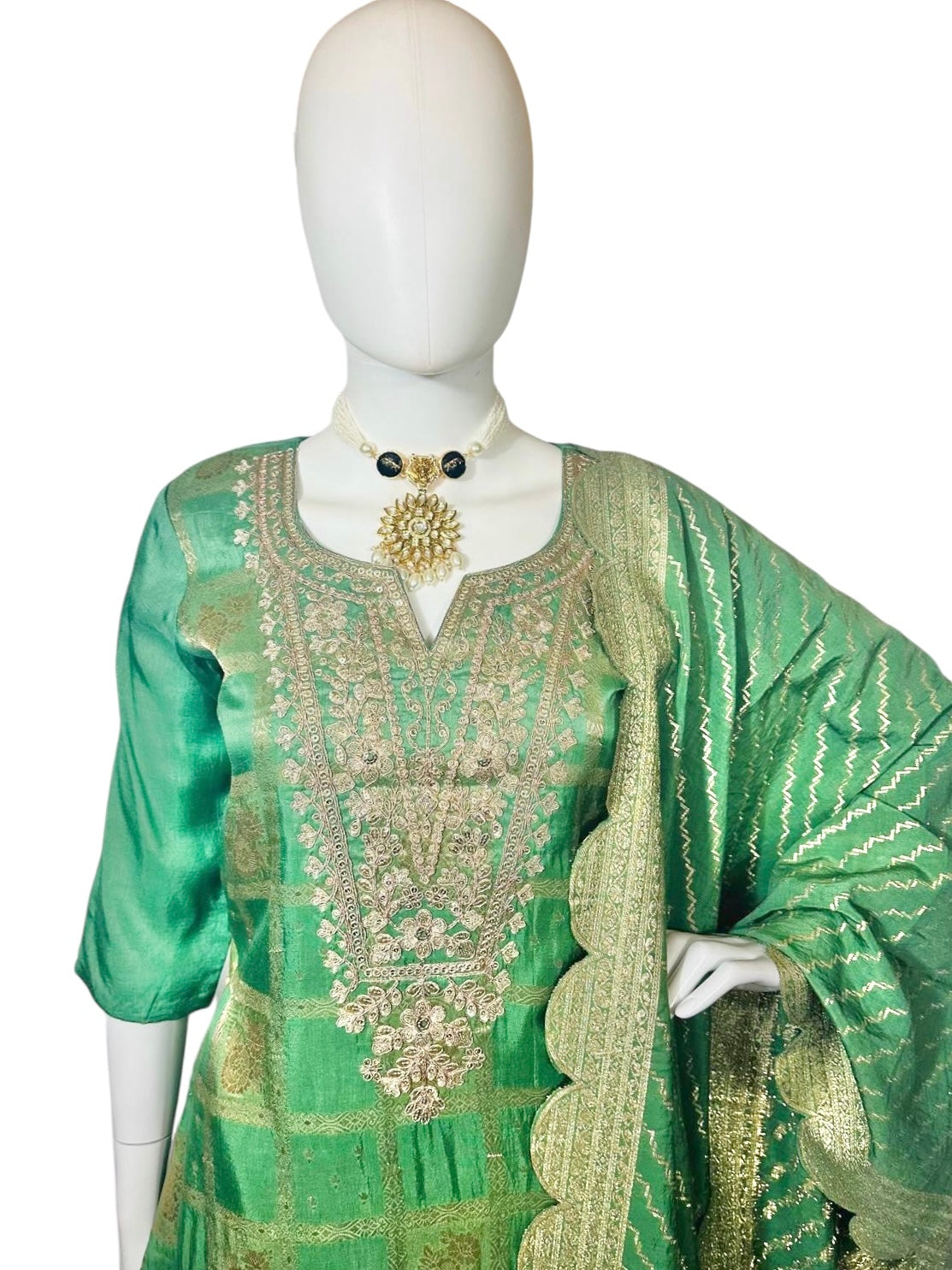 Green gharchola suit