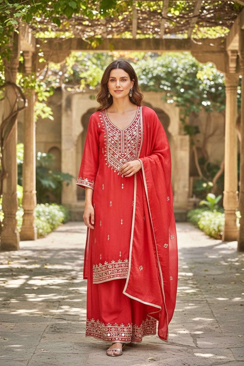 Rustish orange Sharara suit