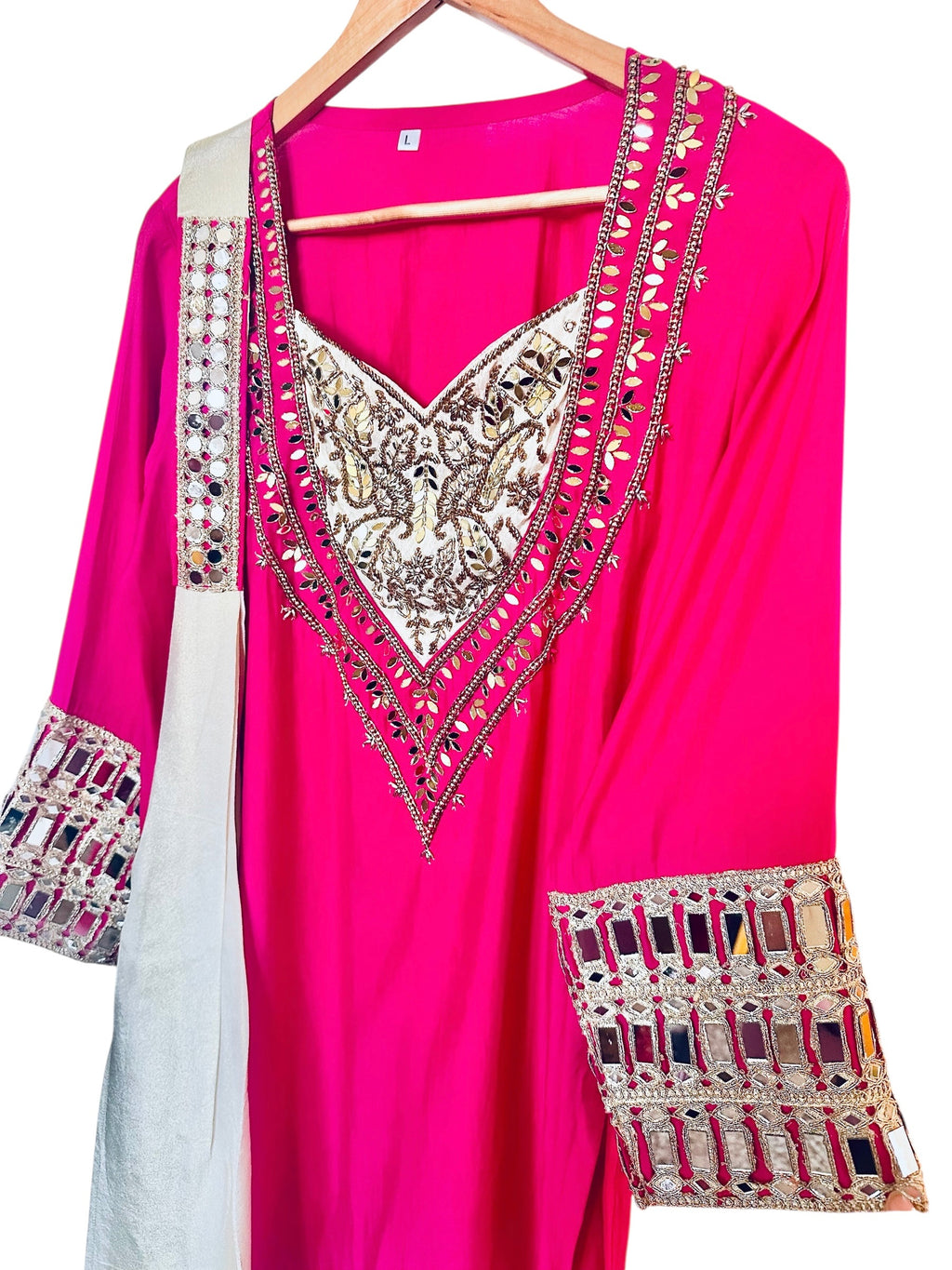 Hot pink Sharara suit