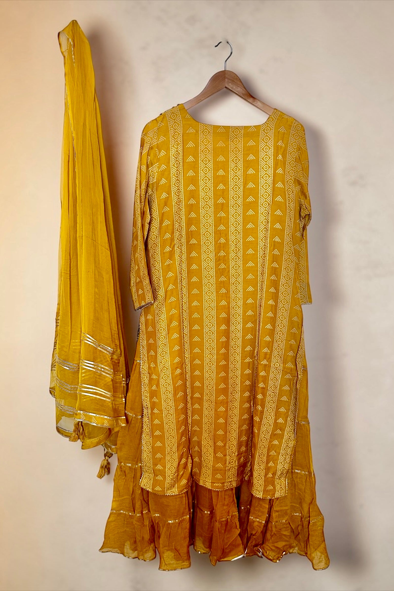 Mustard yellow 2-layered dress