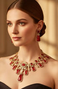 Red doublet stone set
