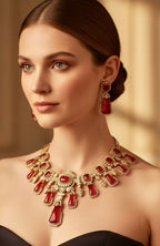 Red doublet stone set
