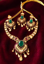Ruby/emerald green Polki set