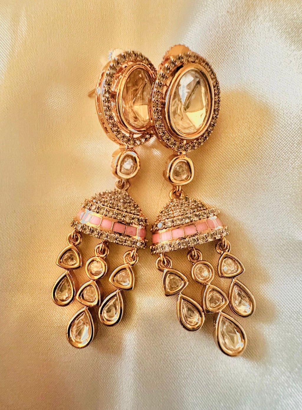 Pink Polki earrings