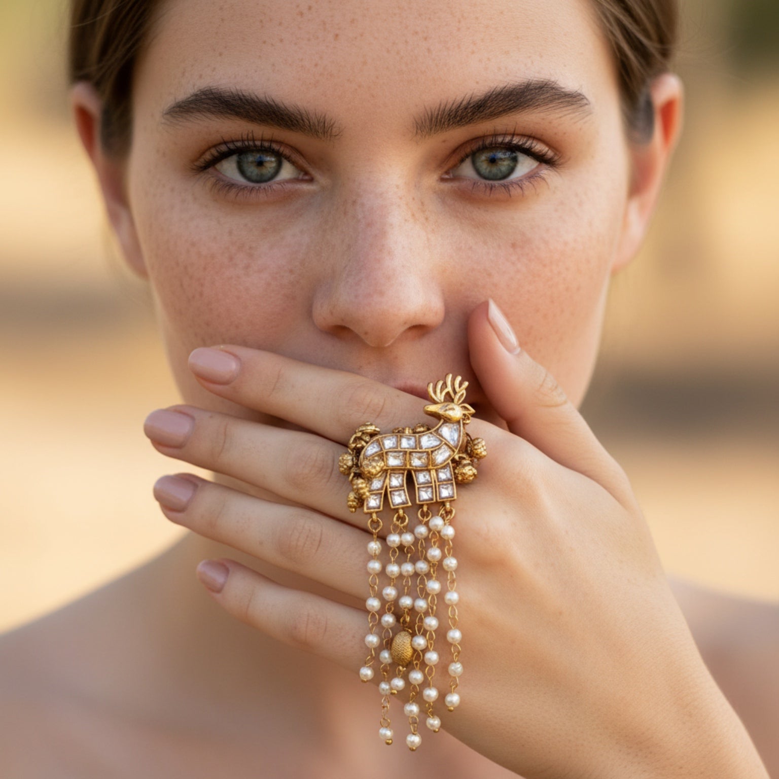 Reindeer motif ring