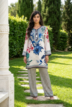 Blue & white printed co-ord set