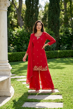Red Sharara set