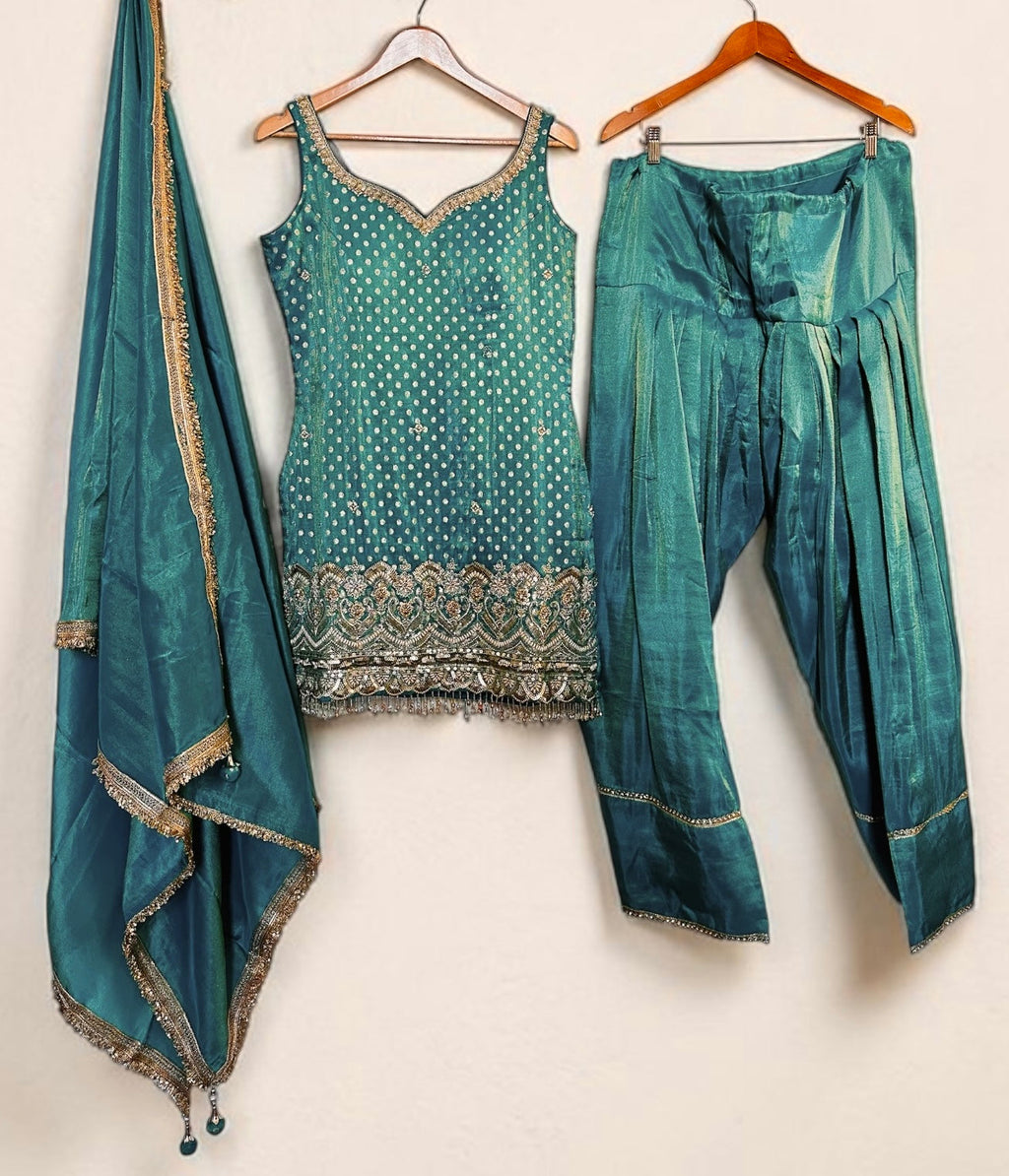 Green farshi salwaar suit