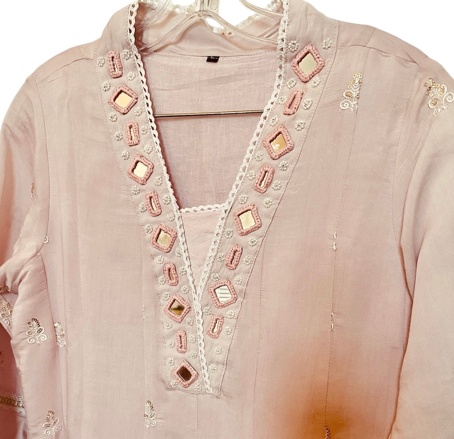 Light pink muslin suit