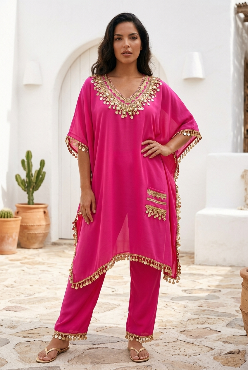 Dark pink kaftaan set