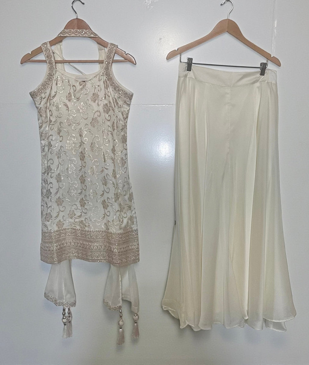 Ivory benarasi sharara suit