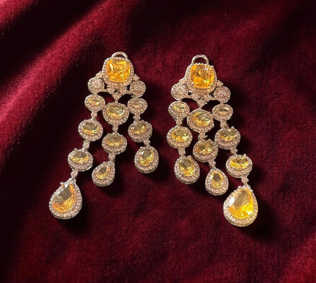 Yellow stone ad earrings