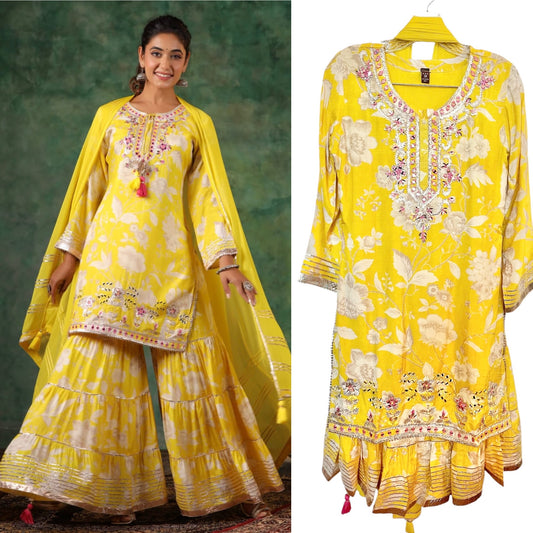 Yellow sharara suit