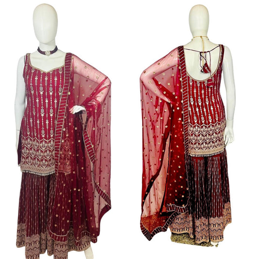 Maroon Sharara set