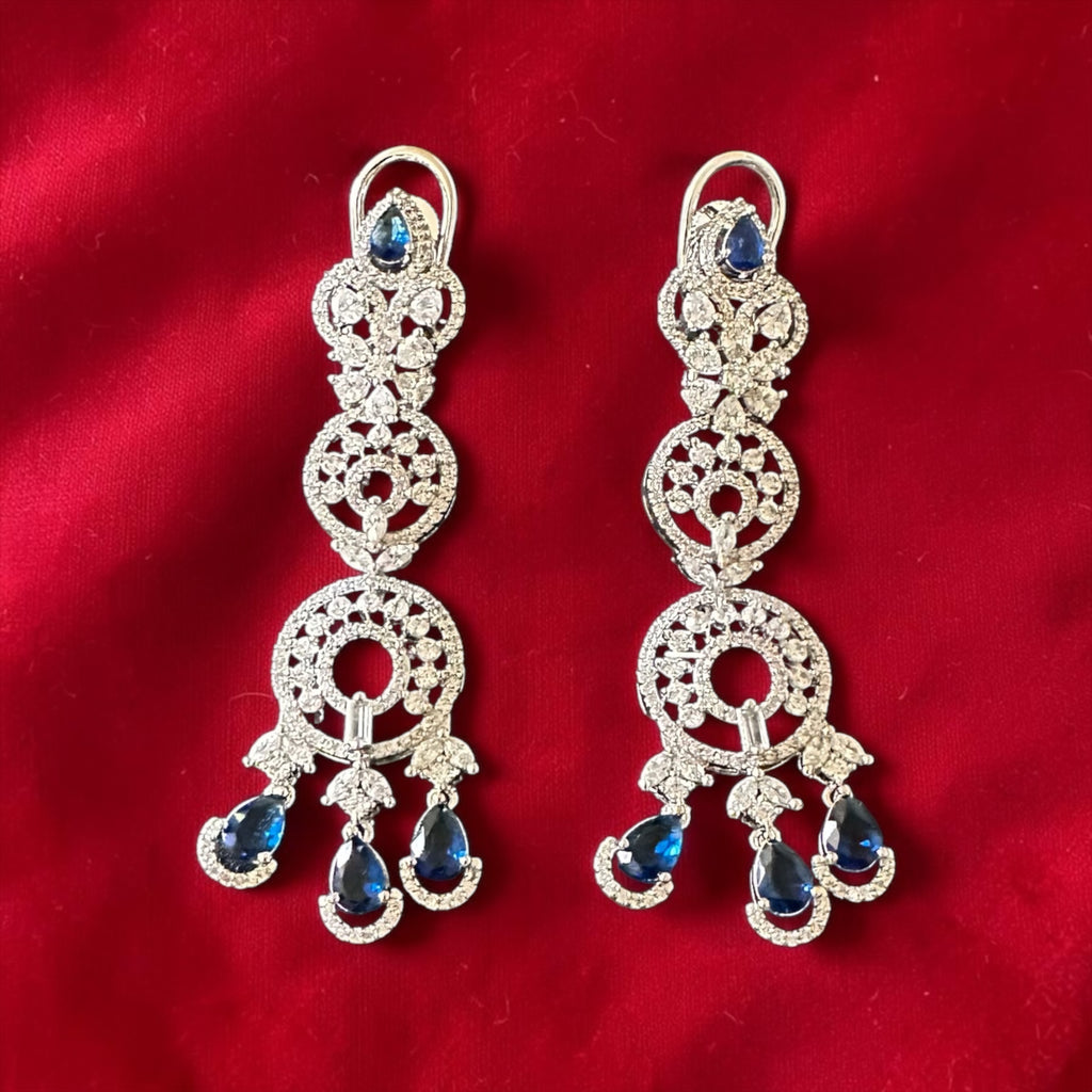 Blue ad earrings