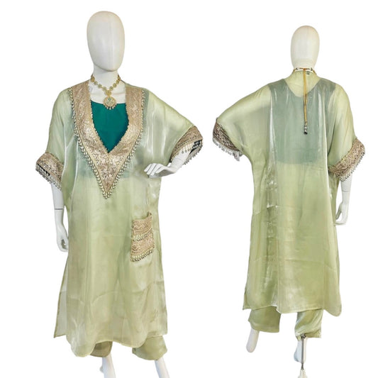 Sea-green kaftaan set