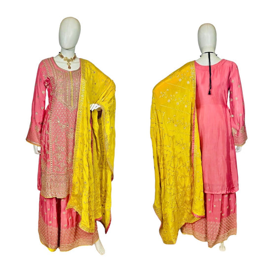 Peach Sharara set