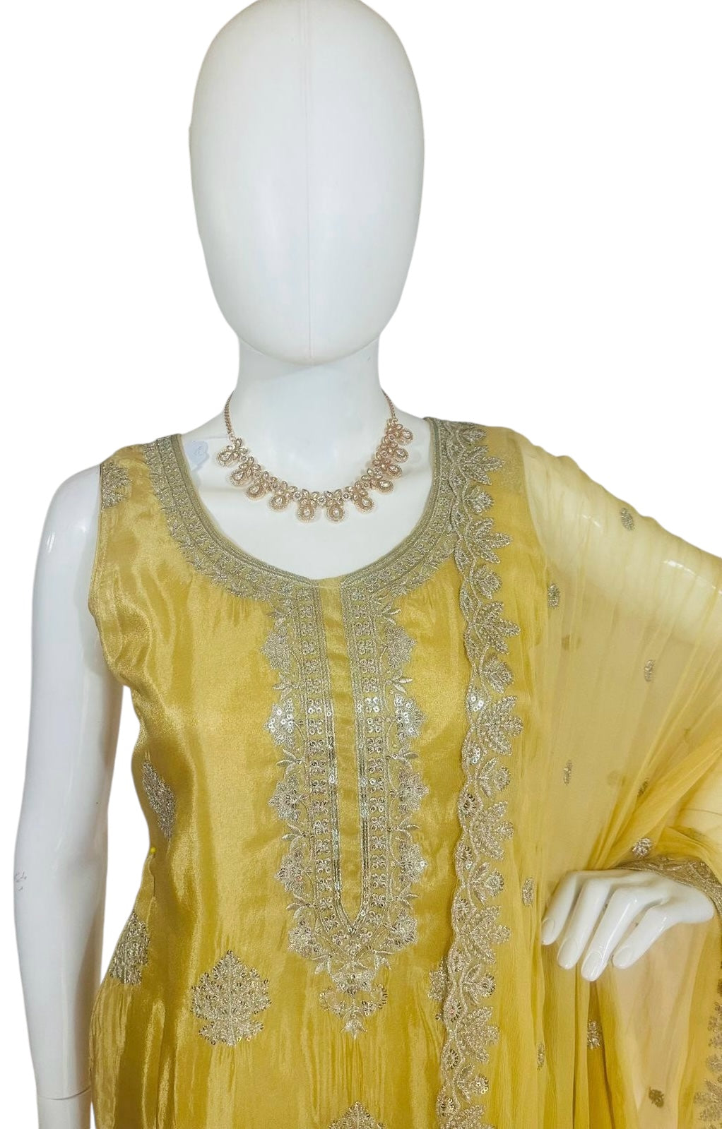 Beige/gold Sharara suit