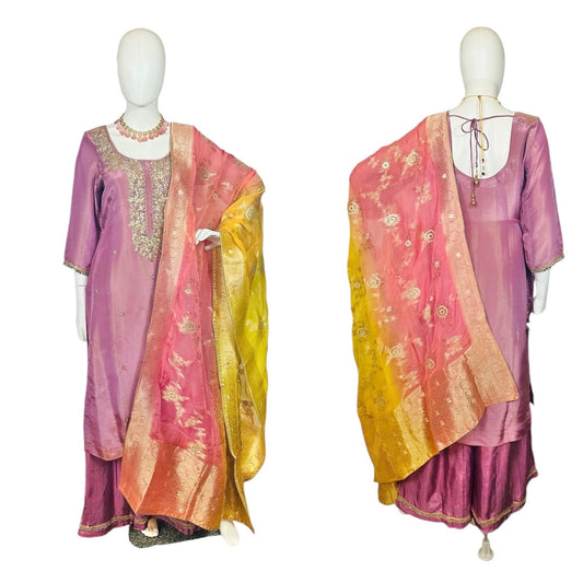 Purple Sharara set