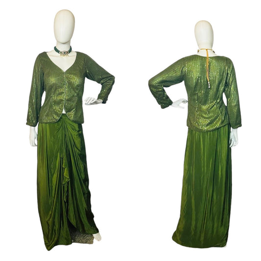 Green dhoti skirt set