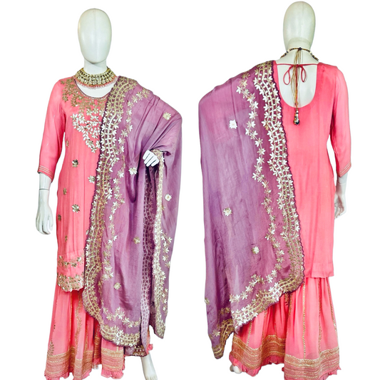 Pink georgette suit