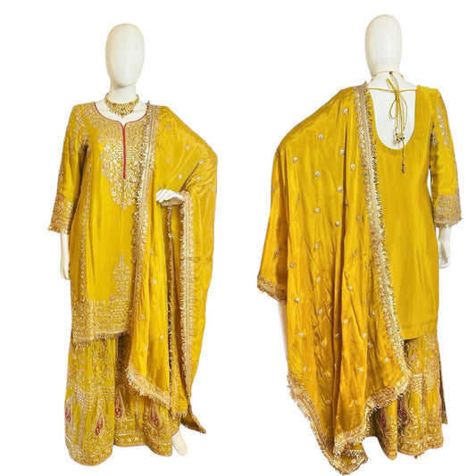 Mustard yellow Sharara suit