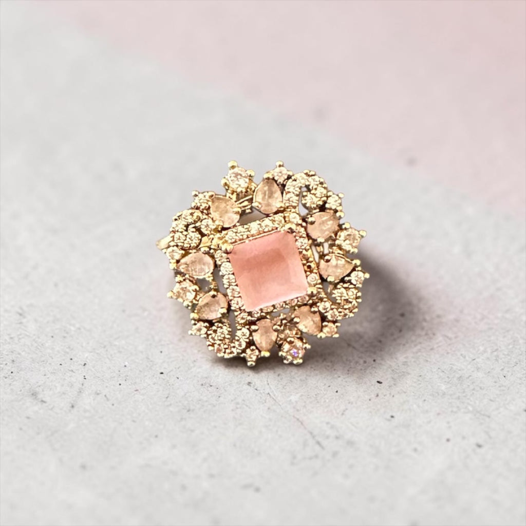 Pink stone ad ring