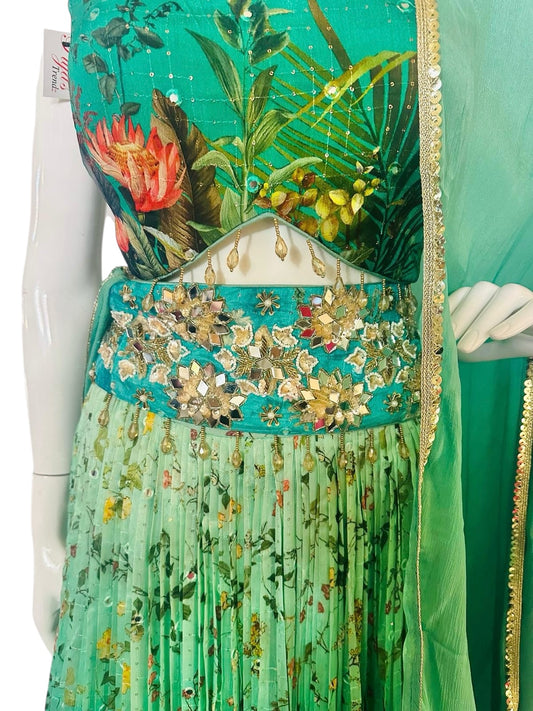 Printed georgette lehenga