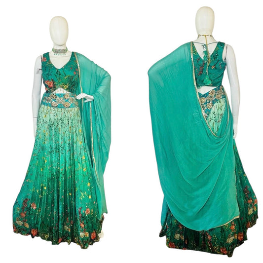 Printed georgette lehenga