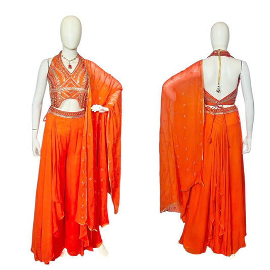 Orange palazzo outfit